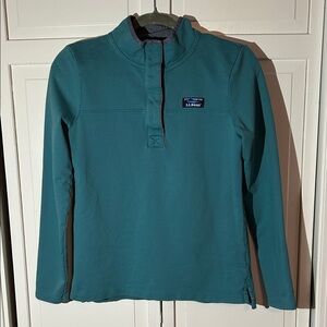 L.L. Bean Teal Button Sweatshirt Pullover Women’s XS